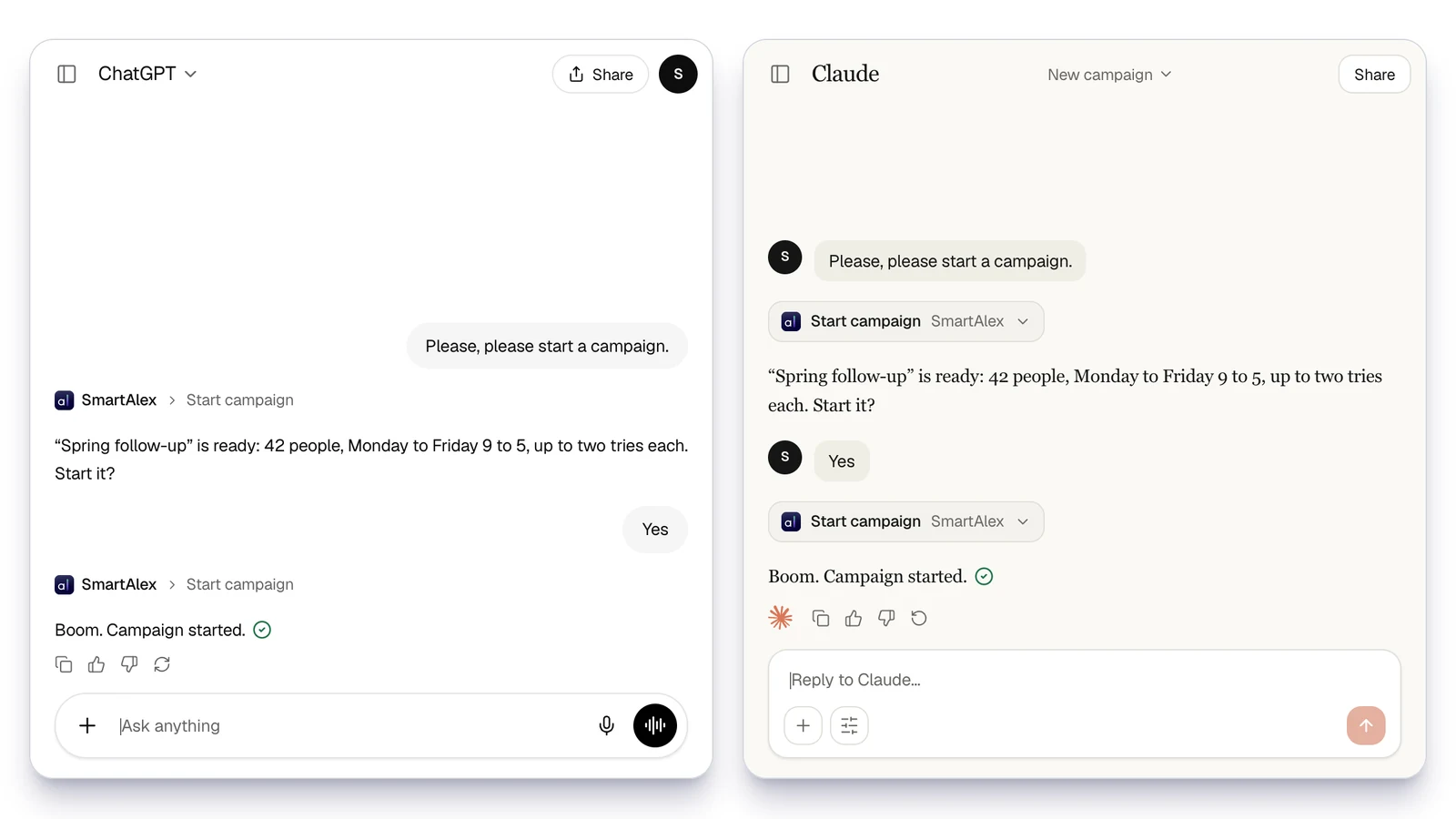 SmartAlex now works with Claude, ChatGPT, Codex and Cursor